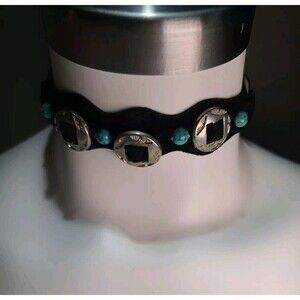Vintage Choker Necklace Turquoise Punk Chains Leather Emo Steampunk